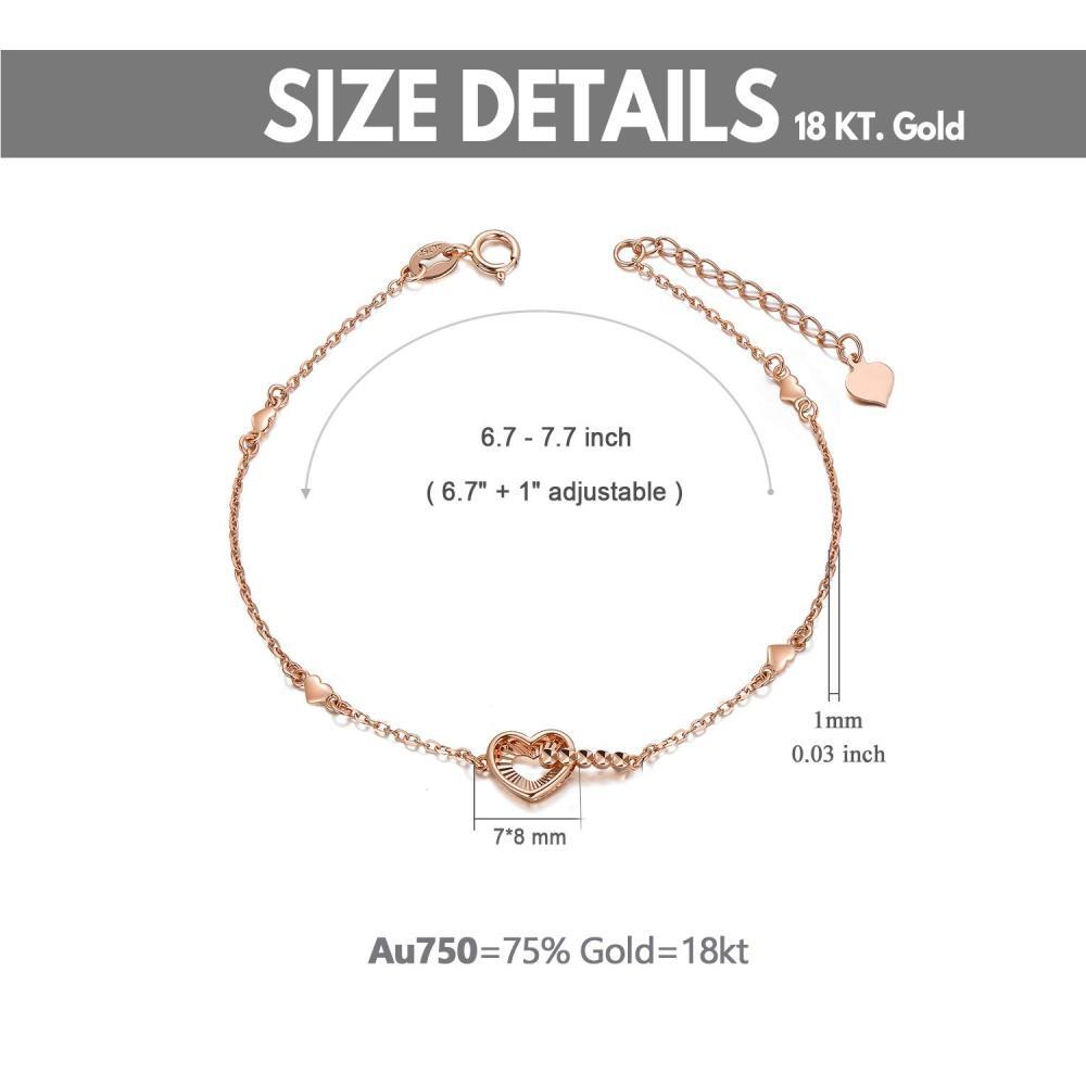 Armband mit Herzanhänger aus 18 Karat Roségold-5