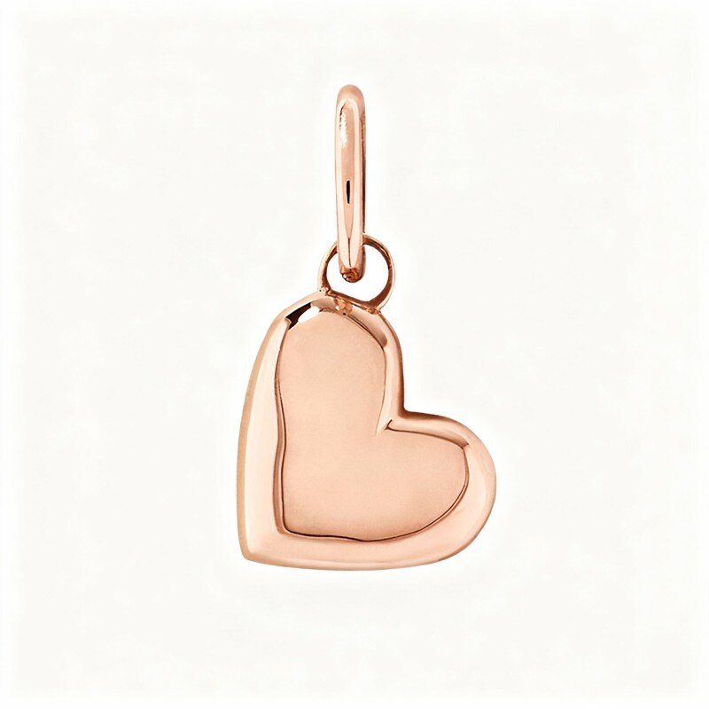 Breloques pendentifs en forme de cœur en or rose 14 carats-1