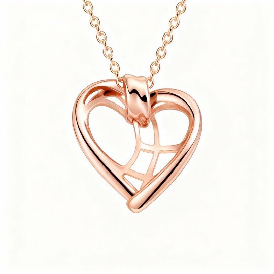10K Rose Gold Heart Pendant Necklace