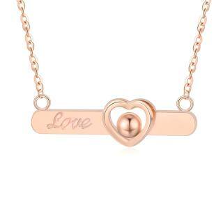 18K Rose Gold Heart Pendant Necklace-3