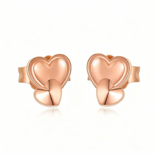 Kolczyki z serduszkiem z różowego złota 10K