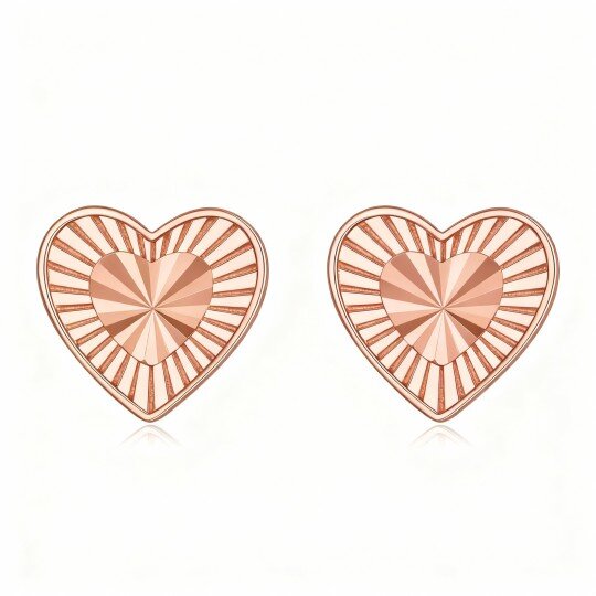 Kolczyki w kształcie serca z 10-karatowego różowego złota