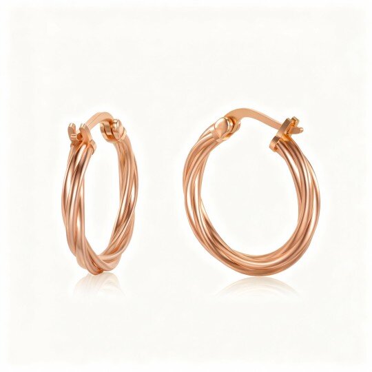 9K Rose Gold Hoop Earrings