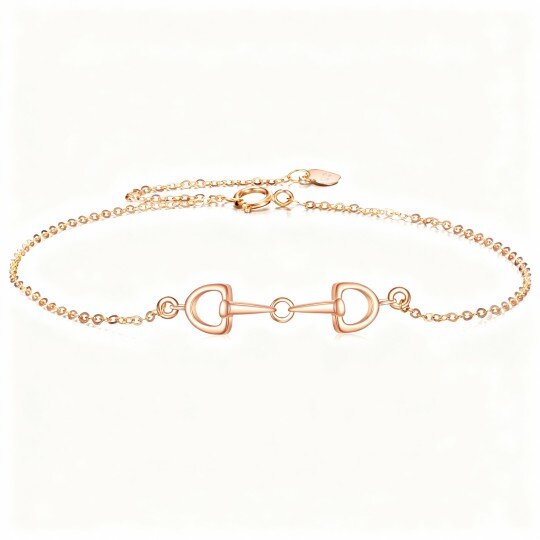 10K Rose Gold Horseshoe Charm Bracelet