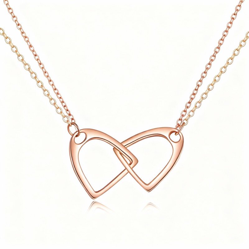 Colar com pendente ferradura em ouro rosa 18K-1