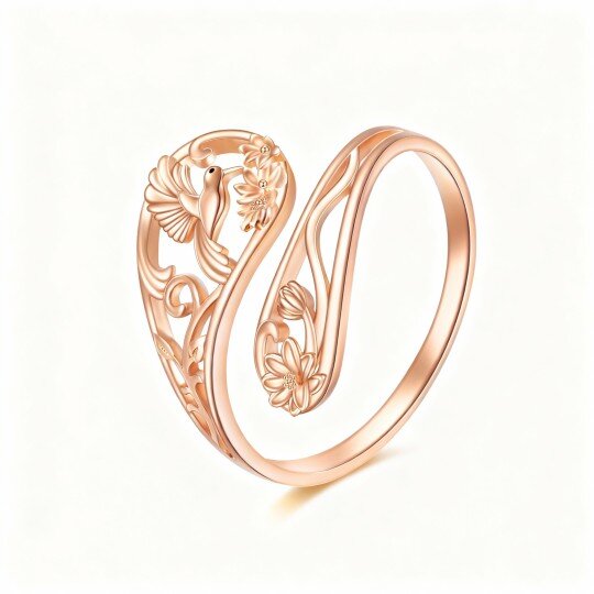 10K Rose Gold Hummingbird Open Ring
