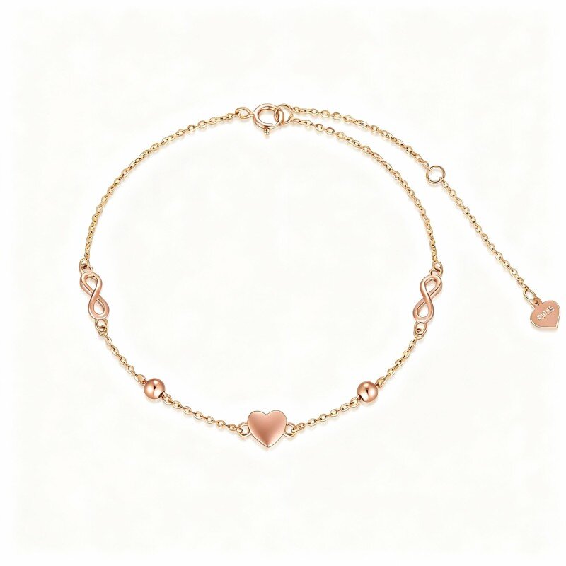 9K Rose Gold Infinity Symbol Charm Bracelet-1