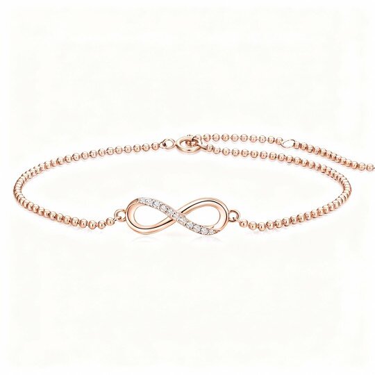 سوار من الذهب الوردي عيار 10 قيراط برمز اللانهاية