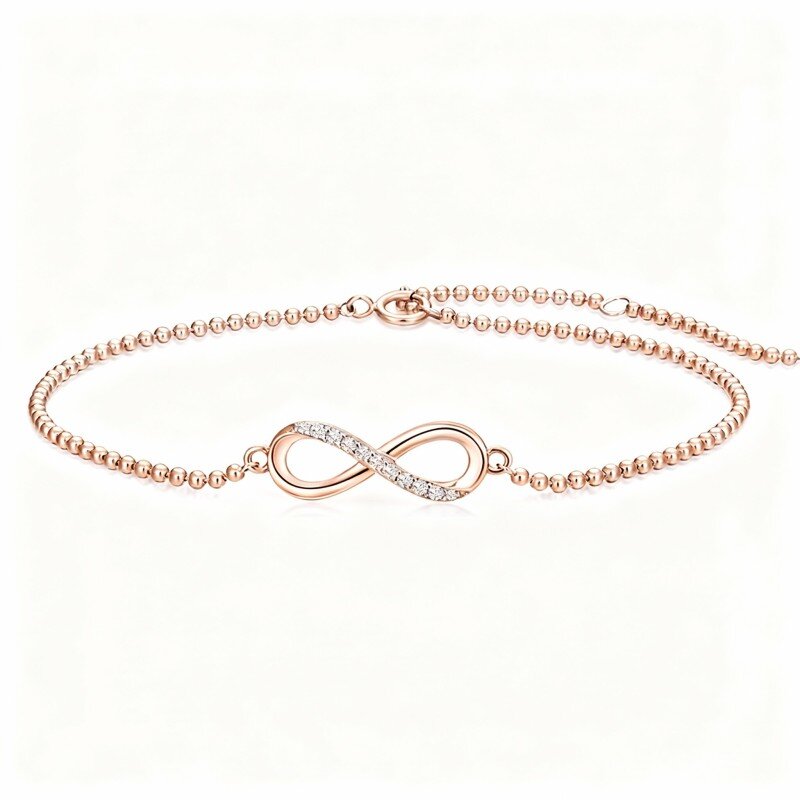 14K Rose Gold Infinity Symbol Charm Bracelet-1