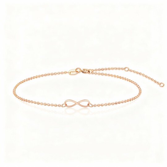 سوار من الذهب الوردي عيار 10 قيراط برمز اللانهاية