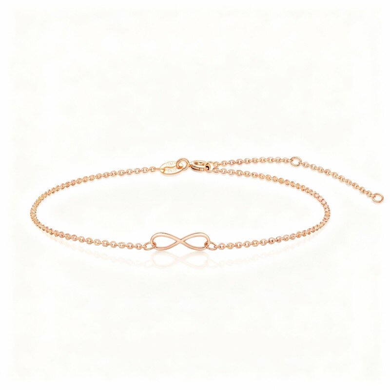 Bracciale con ciondolo simbolo dell'infinito in oro rosa 10K-1