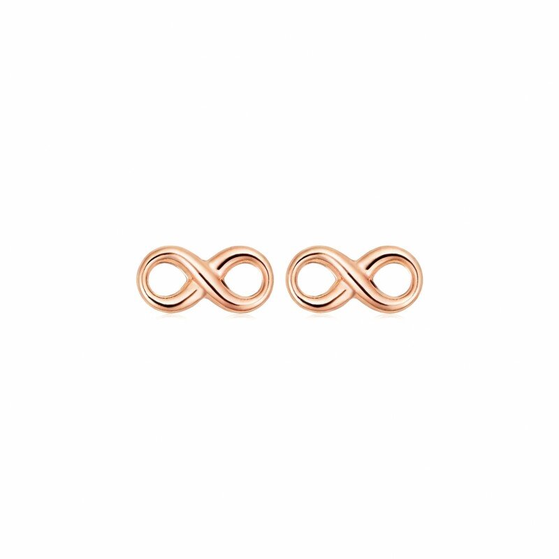 18K Rose Gold Infinity Symbol Stud Earrings-1
