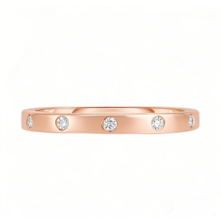 10K Rose Gold Inlay Diamond Custom Wedding Band D Color VVS Clarity-4