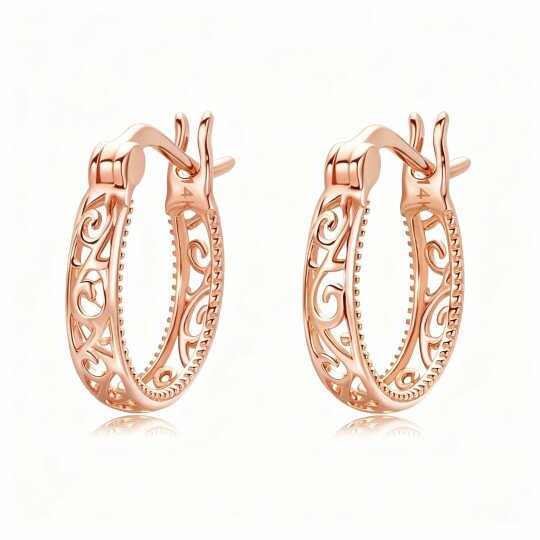 10K Rose Gold Ivy Hoop Earrings