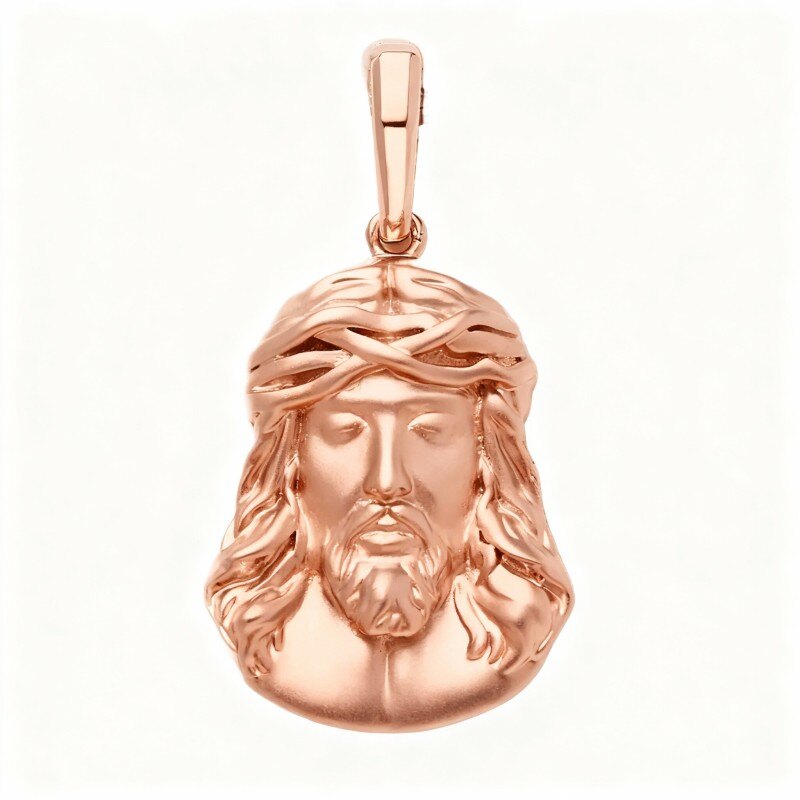 Breloques pendentif Jésus en or rose 14 carats-1