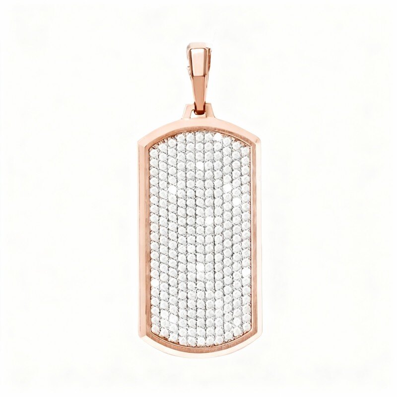 Breloques pendentif barre en or rose 10 carats avec diamants de laboratoire-1
