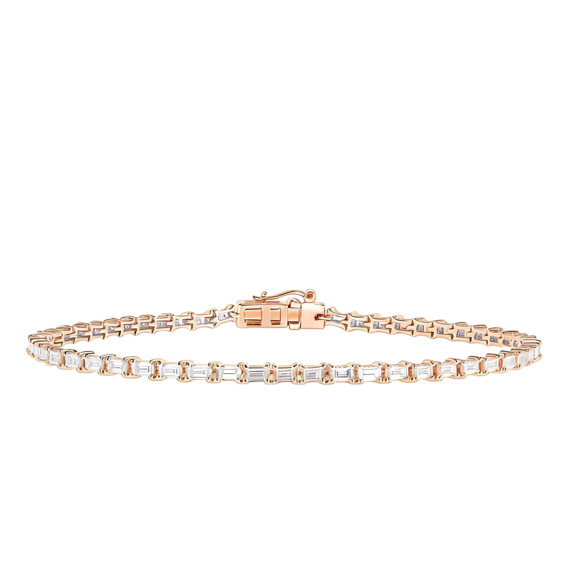 Pulsera de tenis de oro rosa de 18 quilates con diamantes de laboratorio-1
