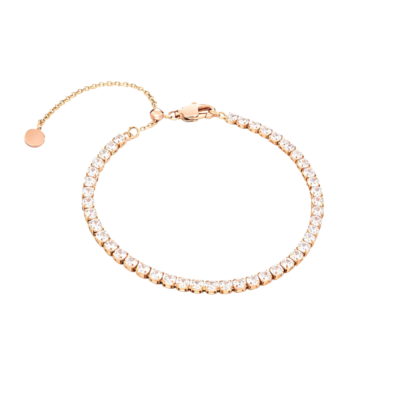 Pulsera de tenis de oro rosa de 14 quilates con diamantes de laboratorio-1