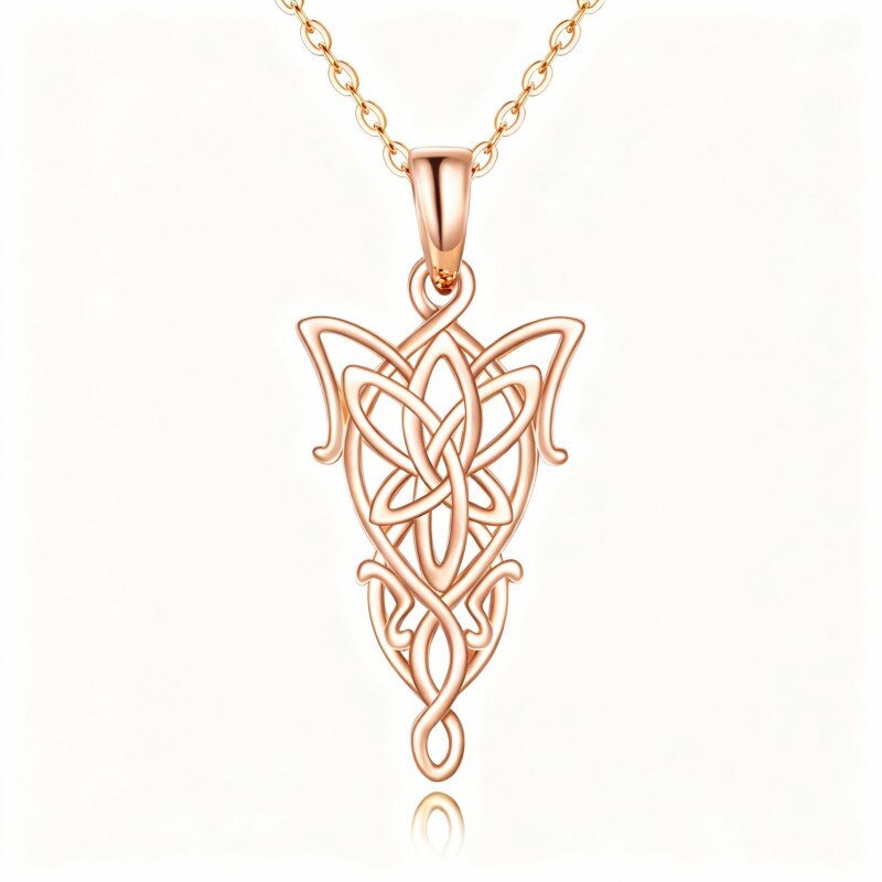 Collar con colgante de anillo Lord de oro rosa de 10 quilates-1