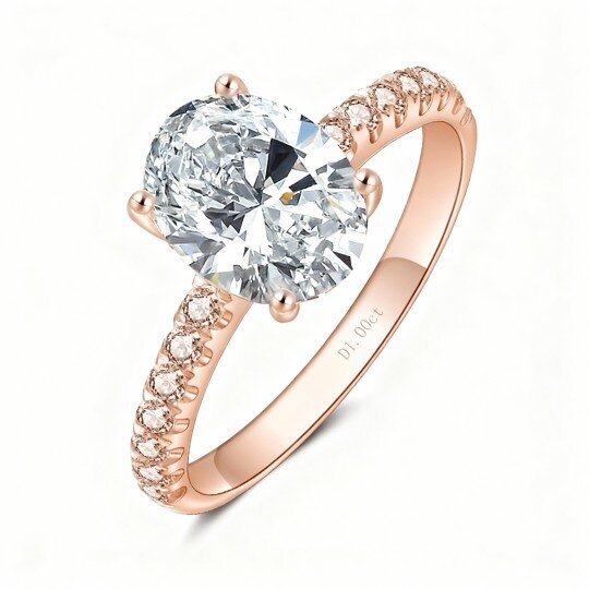 10K Rose Gold Moissanite Couple Engagement Ring