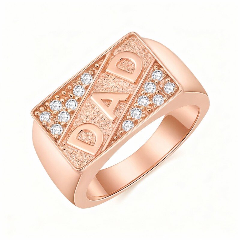 10K Rose Gold Moissanite Engagement Ring for Men-1