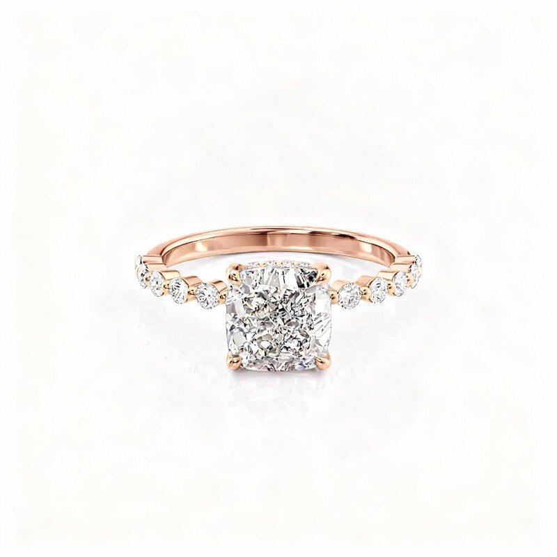 18Kローズゴールド モアッサナイト エンゲージリング-1