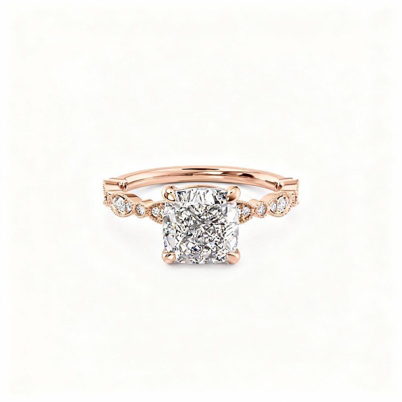 10Kローズゴールド モアッサナイト エンゲージリング-1