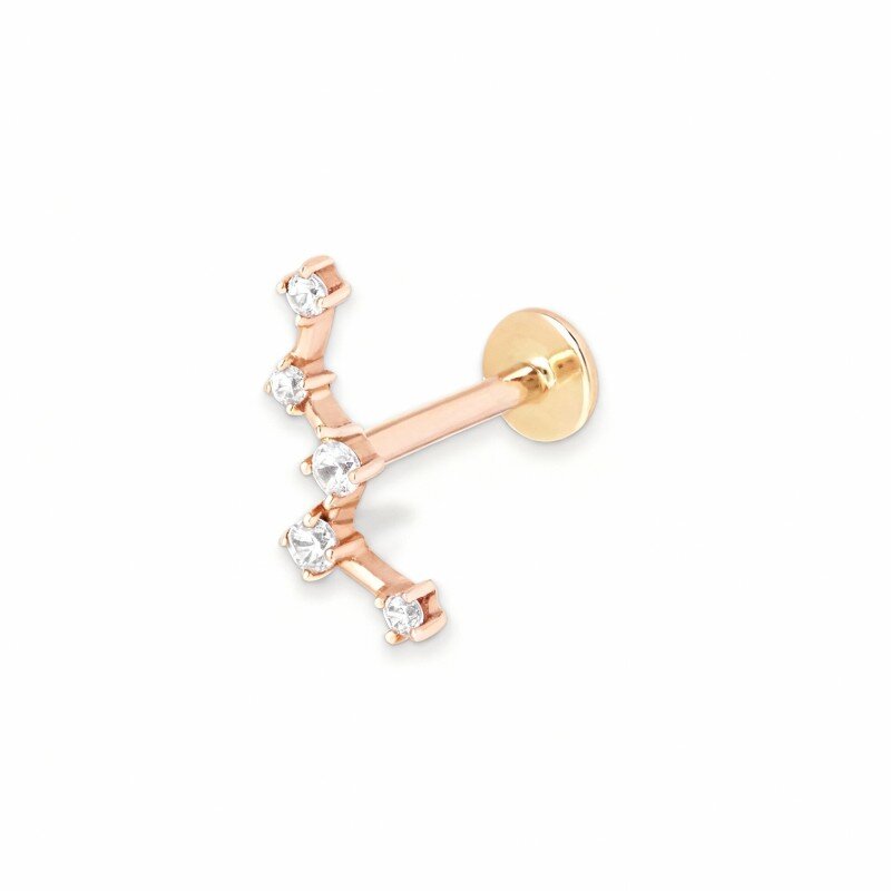 18K Rose Gold Moissanite Helix Piercing-1