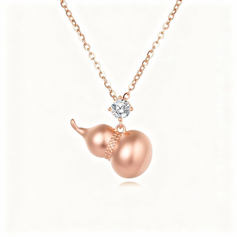 Naszyjnik z wisiorkiem z moissanitem 18K różowego złota-1