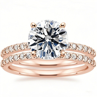 10K Rose Gold Moissanite Ring-12