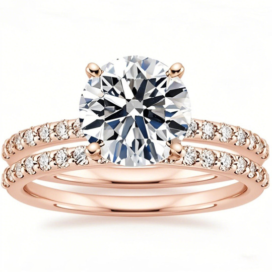 10K Rose Gold Moissanite Ring