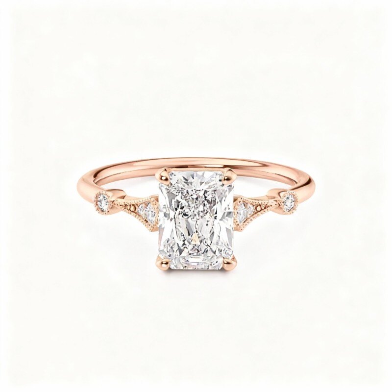 14Kローズゴールドモアッサナイトリング-1