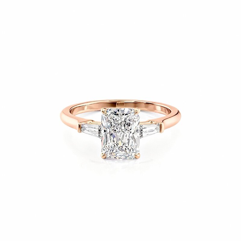 Anillo de moissanita de oro rosa de 14 quilates-1