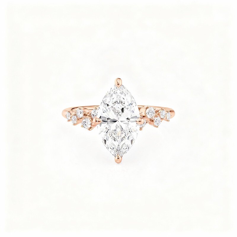 14Kローズゴールドモアッサナイトリング-1