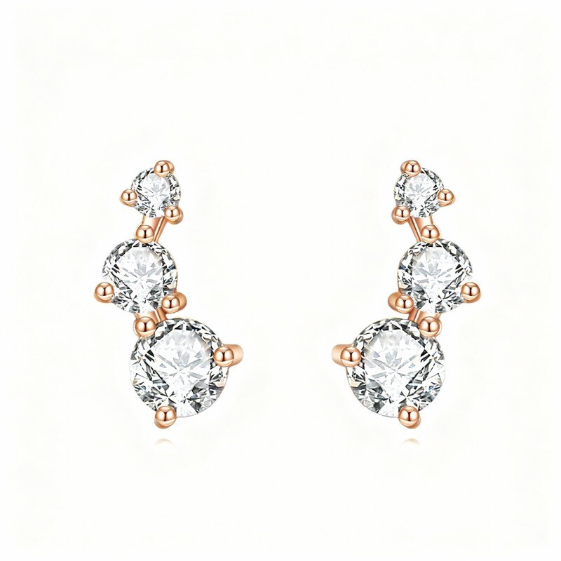 Kolczyki z moissanitem z 18-karatowego różowego złota-1