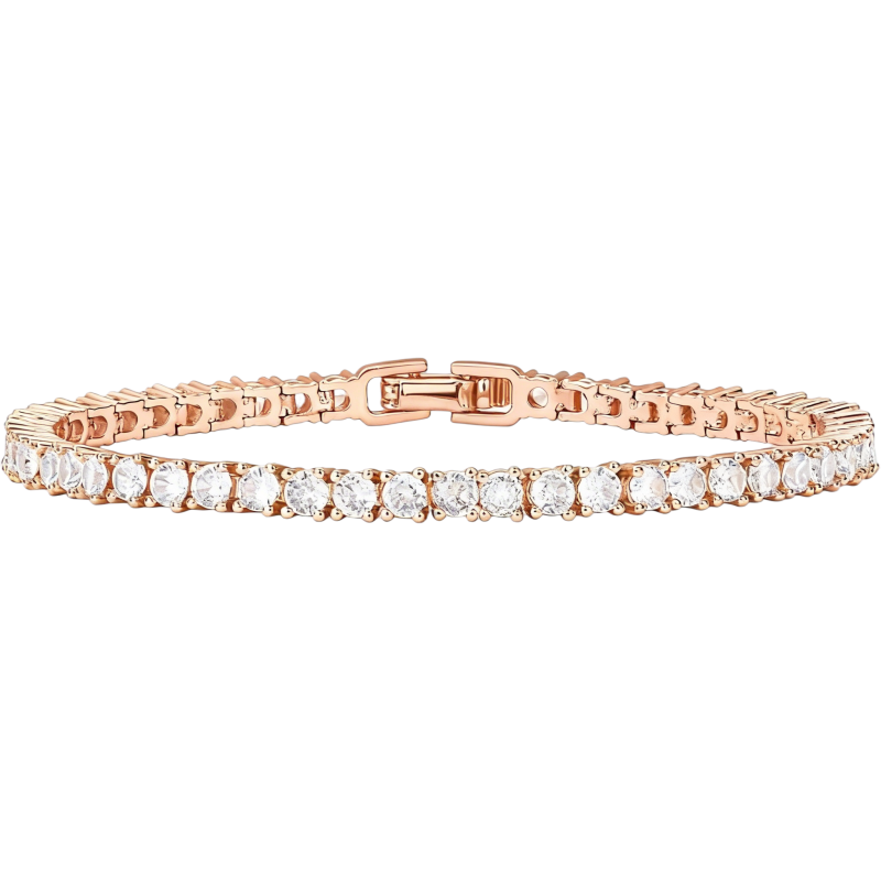 Pulsera de tenis de moissanita y oro rosa de 14 quilates-1