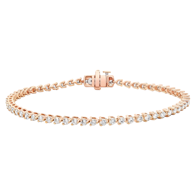 Pulsera de tenis de moissanita y oro rosa de 10 quilates-1