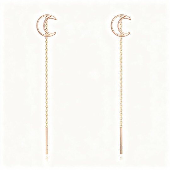 10K Rose Gold Moon Drop Earrings