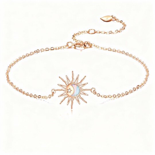10K Rose Gold Moon & Sun Charm Bracelet