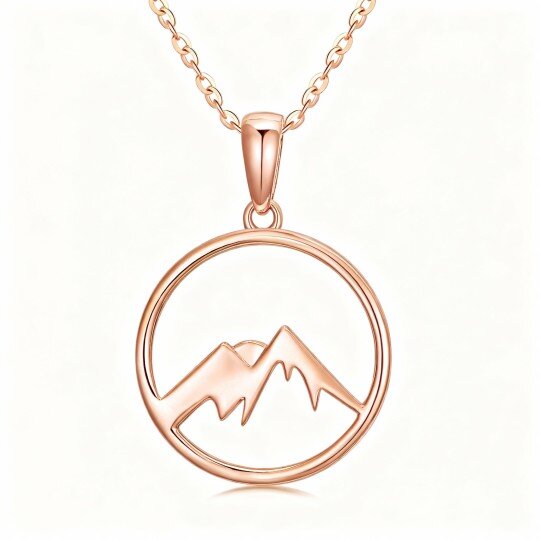 10K Rose Gold Mountains Pendant Necklace