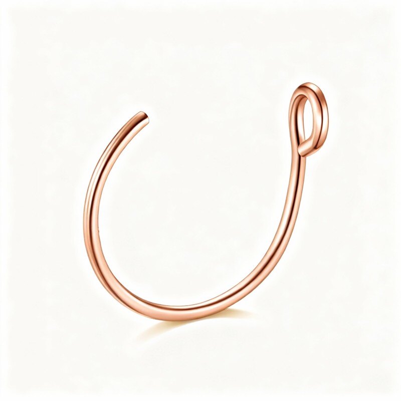 Anillo nasal de oro rosa de 14 quilates-1