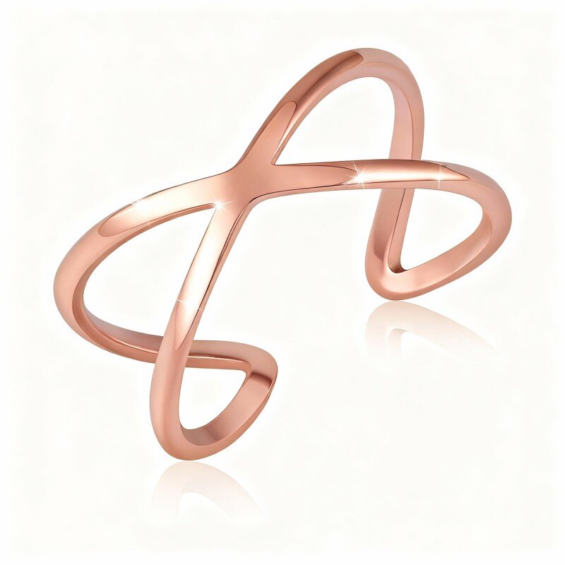 Bague ouverte en or rose 18 carats-1