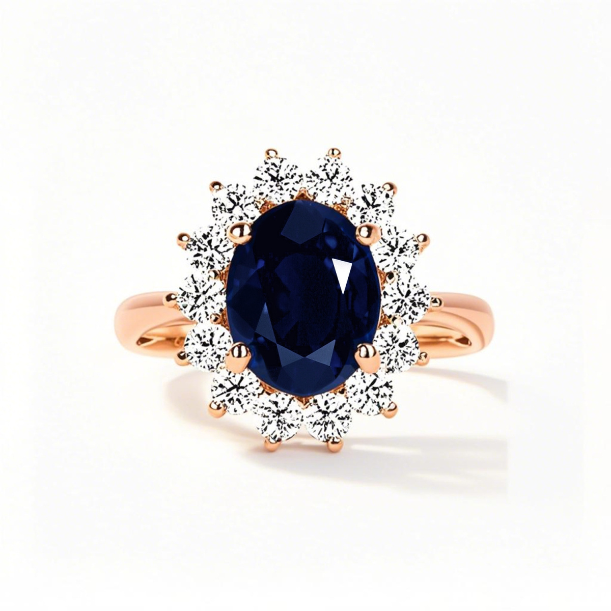 10K Rose Gold Oval Cut Custom Engagement Ring Gemstone Anniversary Ring-1