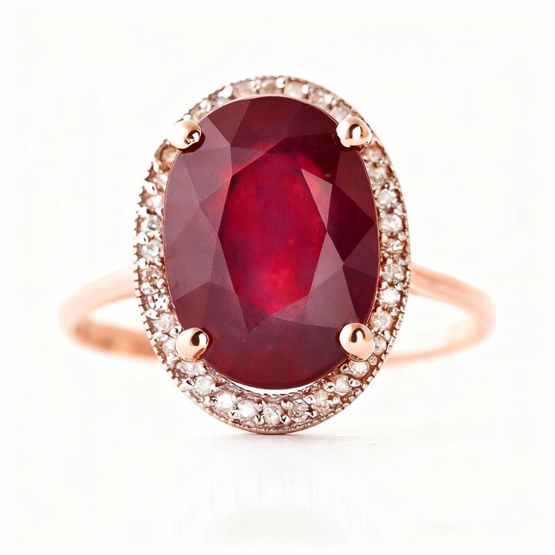 9K roségouden ovaal geslepen ring op maat-1