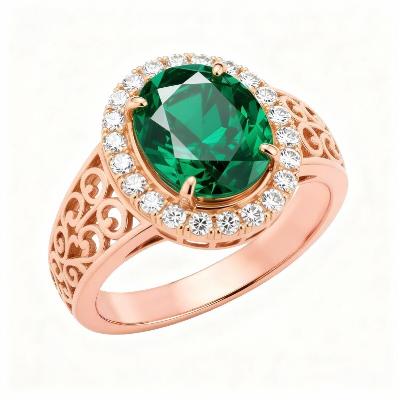 Anel de Noivado em Ouro Rosa 18K com Corte Oval-1