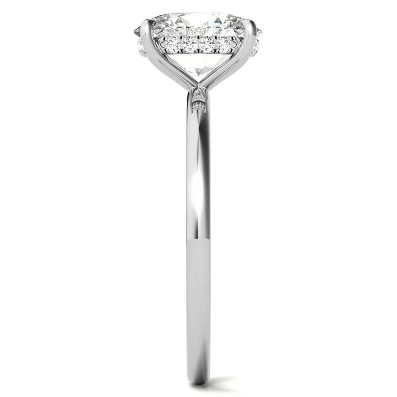 Anello di fidanzamento con moissanite solitario taglio ovale in oro rosa 18 carati-6