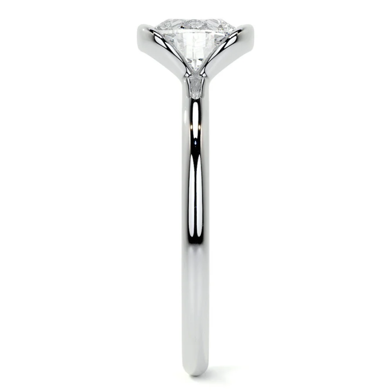 10K Rose Gold Oval Cut Solitaire Moissanite Engagement Ring-6