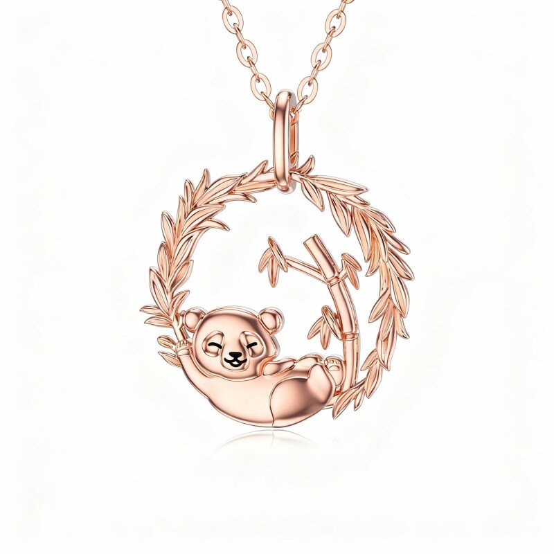 10K Rose Gold Panda Pendant Necklace-1