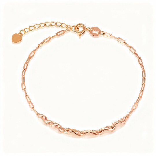 10K Rose Gold Paperclip Bracelet