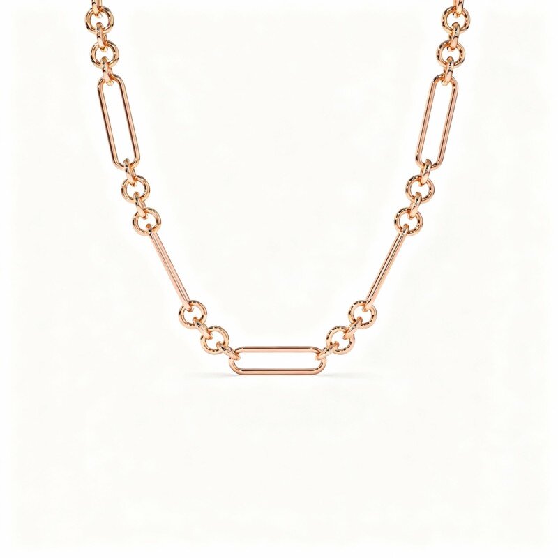 14K Rose Gold Paperclip Chain Necklace-1